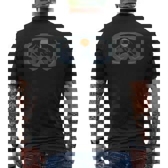 Cool Ski Goggles Skiing Motif Deep Snow Mountains Snow Men's Back Print T-Shirt - Monsterry