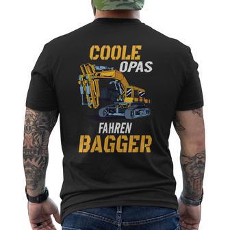 Coole Opas Fahren Bagger Digger Driver Grandpa T-Shirt mit Rückendruck - Geschenkecke