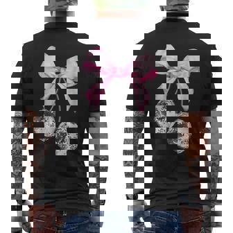Coquette Black And White Disco Ball Club Retro Bows Men's T-shirt Back Print - Thegiftio