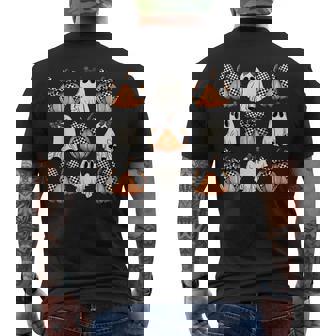 Coquette Bow Pumpkin Ghost Spooky Season Halloween Men's T-shirt Back Print - Thegiftio