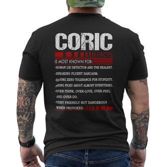 Coric Name Facts Last Name Coric Name Facts Family Name Men's T-shirt Back Print | Seseable UK