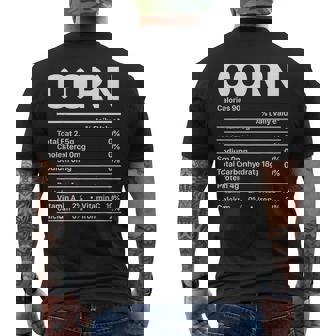 Corn Thanksgiving Nutrition Ingredients Nutritional Table Men's T-shirt Back Print - Monsterry