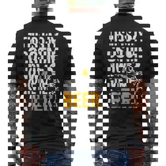 This Is My Costume Give Me A Beer Skeleton Dad Men Men's T-shirt Back Print | Mazezy
