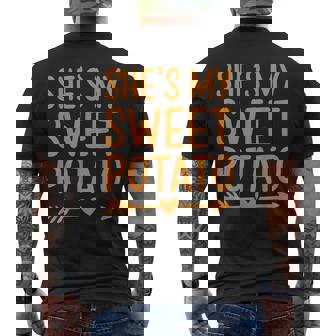 Couples Thanksgiving For Couple She's My Sweet Potato Men's T-shirt Back Print | Mazezy