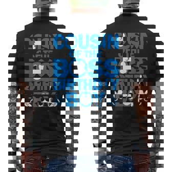 Cousin Of The Boss Birthday Boy Baby Family Decorations Men's T-shirt Back Print - Thegiftio UK