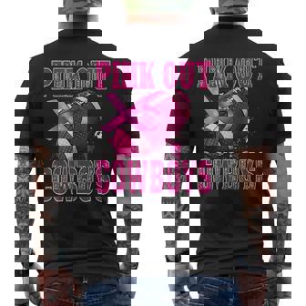Cowboys Pink Out Football Tackle Breast Cancer Men's T-shirt Back Print - Thegiftio UK