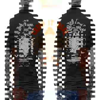 Creep It Real Ghost Skateboard Retro Halloween Skateboarding Men's T-shirt Back Print - Monsterry