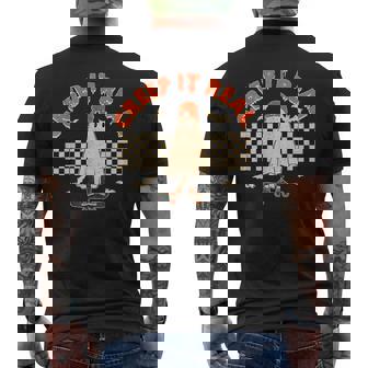 Creep It Real Skateboarding Ghost Retro Halloween Costume Men's T-shirt Back Print - Monsterry