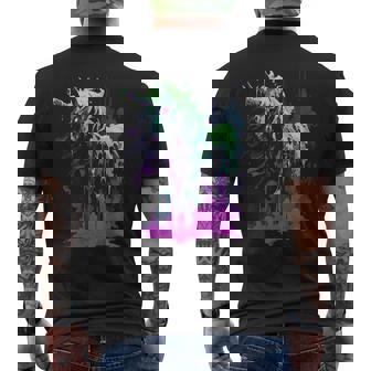 Creepy Cute Zombie Unicorn Horror Punk Grunge Aesthetic Men's Back Print T-Shirt - Monsterry