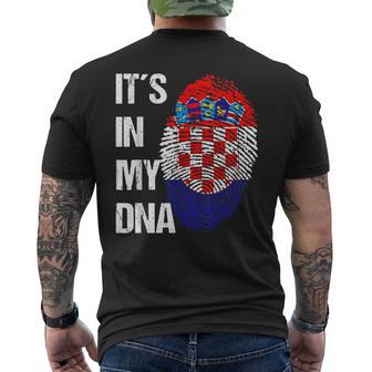 Croatian Flag Dna Fingerprint Croatia T-Shirt mit Rückendruck - Geschenkecke