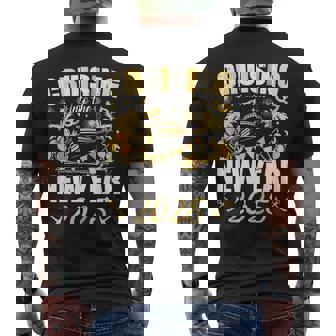 Cruising Into 2025 New Years Eve Party Favors Family Holiday Men's T-shirt Back Print - Monsterry