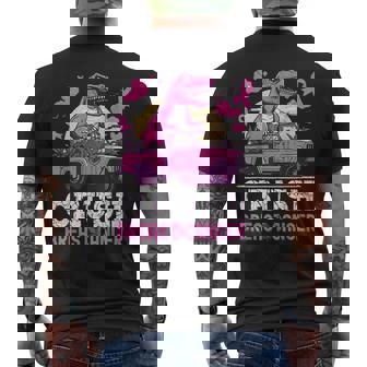 Crush Breast Cancer Awareness Dino T-Rex Monster Truck Boys Men's T-shirt Back Print - Thegiftio UK
