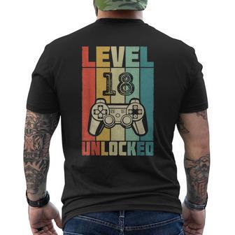 Cumpleaños 18 Nivel 18 Desbloqueado Camiseta Hombre Estampado Espalda - Regaloses