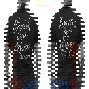 Cute Bible Verse Quote Beauty From Ashes Isaiah 61 Men's T-shirt Back Print - Monsterry
