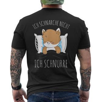 Cute Cat Pyjamas Ich Schnarche Nicht Ich Schnurre T-Shirt mit Rückendruck - Geschenkecke