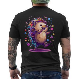 Cute Hedgehog Dancing T-Shirt mit Rückendruck - Seseable