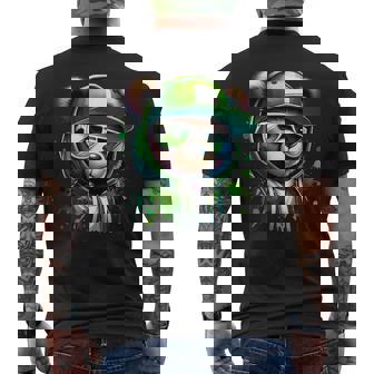 Cute Cute Hip Hop Bear Watercolor Teddy Bear Men's T-shirt Back Print | Seseable UK