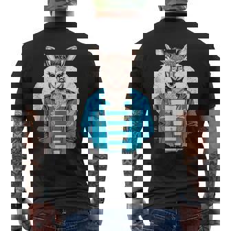 Cute Hipster Deer Wearing A Jacket Street Style Deer Tank Top Men's Back Print T-Shirt - Monsterry