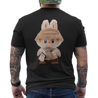 Cute Labubu Classic Pose Fun Labubu Lover Men's T-shirt Back Print - Monsterry