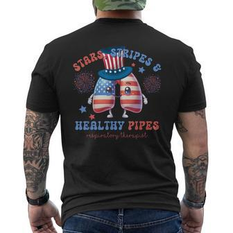 Cute Lung Squad Respiratory Therapist Patriotic 4Th Of July Men's T-shirt Back Print - Monsterry