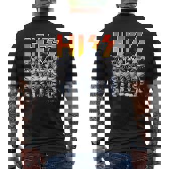 Cute Hiss Cats Rock Kittens Kitty Rocking Music Cat Lovers Men's T-shirt Back Print | Seseable UK