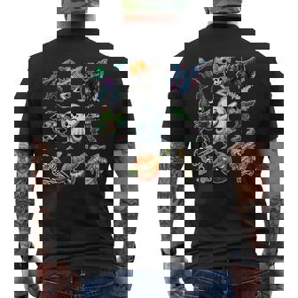 Dabbing Halloween Skeleton Zombie Scary Pumpkin Vampire Boys Men's T-shirt Back Print - Seseable