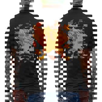 Dabbing Turkey Pilgrim Thanksgiving National Symbol Leg Day Men's T-shirt Back Print - Monsterry