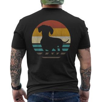 Dachshund Dachshund Dog Silhouette Retro T-Shirt mit Rückendruck - Geschenkecke