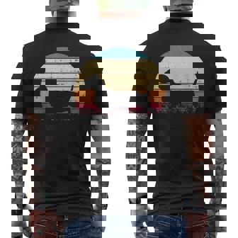 Dachshund Silhouette Sunset Retro Animal Pet Weiner Dog Men's T-shirt Back Print - Thegiftio