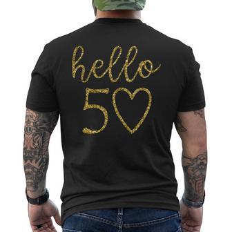 Damen Hello 50 Fifty Heart 50 Geburtstag 50 Jahre Alt T-Shirt mit Rückendruck - Geschenkecke