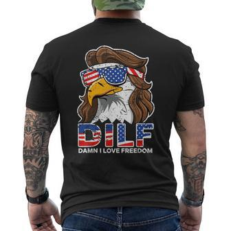 Damn I Love Freedom Eagle Patriotic July 4Th Men's T-shirt Back Print - Monsterry DE