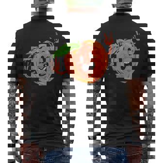 Dancing Peach Fruit Lover Veggie Dancer Vegan Dancing Men's T-shirt Back Print - Monsterry