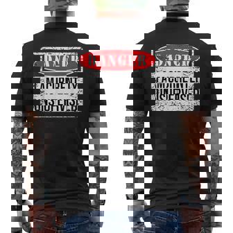 Danger I Am Currently Unsupervised Men's T-shirt Back Print - Thegiftio UK