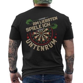 Dart Player Am Liebsten Spiele Ich Untertenrum T-Shirt mit Rückendruck - Geschenkecke