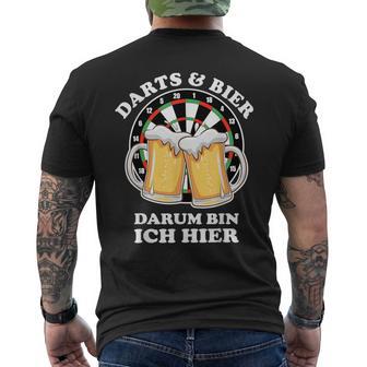 Darts Und Bier Darum Bin Ich Hier Dart T-Shirt mit Rückendruck - Geschenkecke