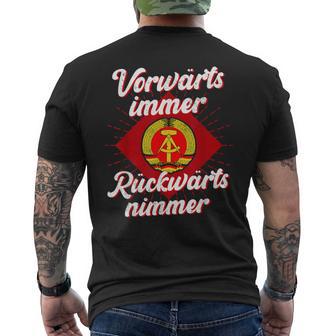 Ddr Orwärts Forward Immer Backward S T-Shirt mit Rückendruck - Geschenkecke