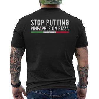 De Piña Con Texto Stop Putting On Pizza Camiseta Hombre Estampado Espalda - Regaloses