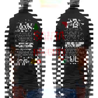Dear Santa He Is The Naughty One Buffalo Plaid Christmas Men's Back Print T-Shirt - Monsterry