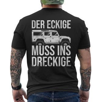 Defender D110 Geländewagen Offroad 4X4 Gelände Matsch Natur T-Shirt mit Rückendruck - Geschenkecke