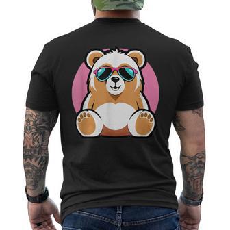 Delightful Brown Bear Stuffed Animal & Kid-Friendly Uv Men's T-shirt Back Print - Monsterry