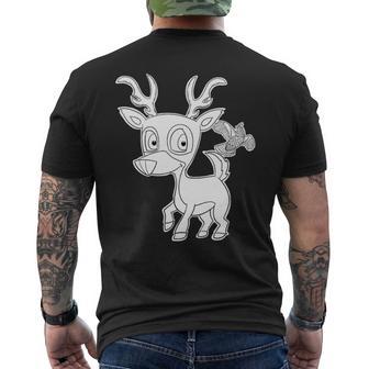 Delightful Deer Furry Woodland Creatures Premium Men's Back Print T-Shirt - Monsterry