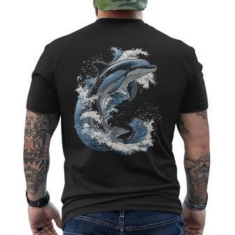 Delphin Tier Motiv Kunstwerk Delfin T-Shirt mit Rückendruck - Geschenkecke