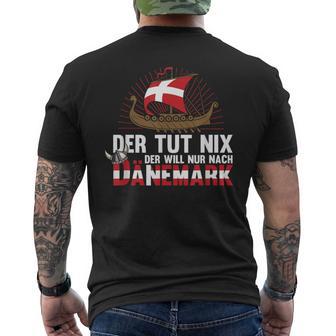 Denmark Flag Holiday Scandinaviaiking T-Shirt mit Rückendruck - Geschenkecke