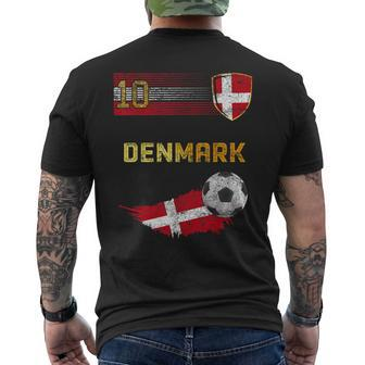 Denmark Football Pride Danish Flag Football Retro Jersey T-Shirt mit Rückendruck - Seseable