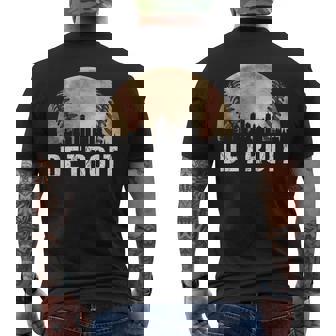 Detroit Skyline City Vintage Baseball Lover Men's T-shirt Back Print | Seseable UK