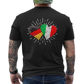 Deutschland Italien Freundschaft Herz German Italian T-Shirt mit Rückendruck - Seseable