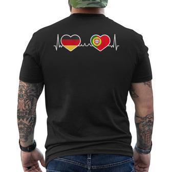 Deutschland Portugal Herz Liebe Herzlinie T-Shirt mit Rückendruck - Seseable