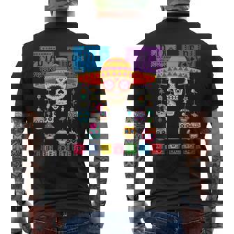 Dia De Los Muertos Day Of The Dead Sugar Skull Halloween Men's T-shirt Back Print | Mazezy