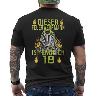 Dieser Feuerwehrmann Ist Endlich 18 T-Shirt mit Rückendruck - Geschenkecke