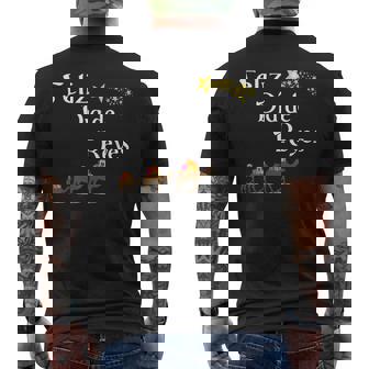 Diseño Navideño Feliz Día De Reyes Magos Feliz Navidad Camiseta Hombre Estampado Espalda - Regaloses
